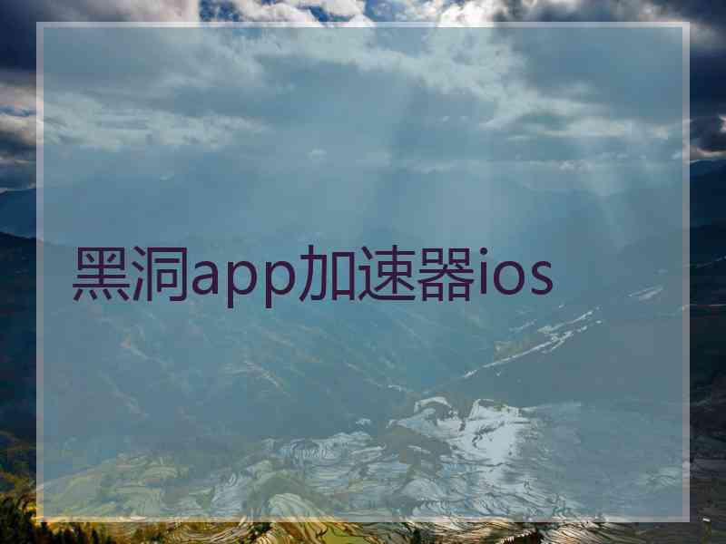 黑洞app加速器ios