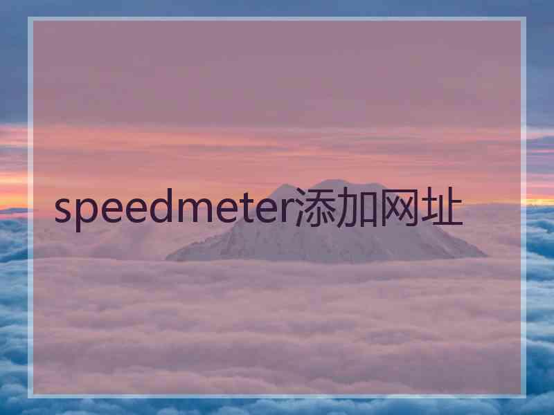 speedmeter添加网址