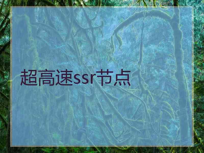 超高速ssr节点