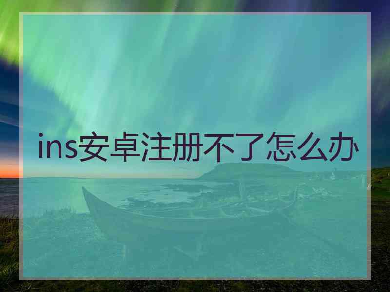 ins安卓注册不了怎么办