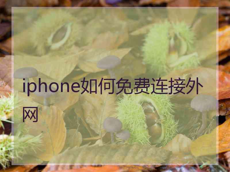 iphone如何免费连接外网