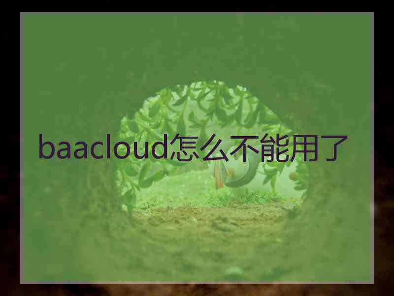 baacloud怎么不能用了