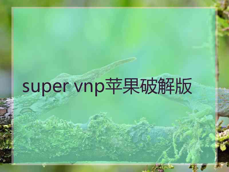 super vnp苹果破解版