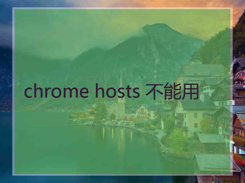 chrome hosts 不能用