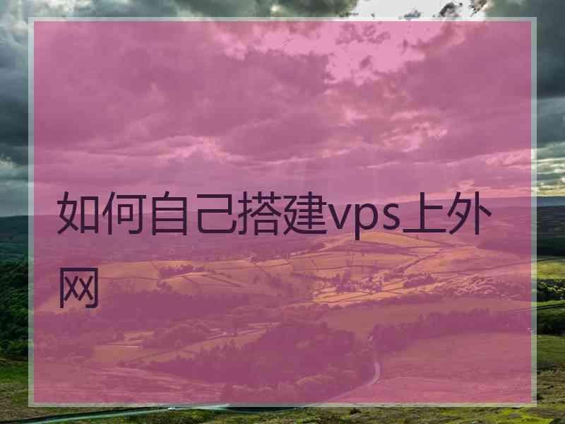 如何自己搭建vps上外网