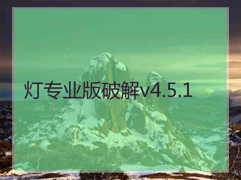 灯专业版破解v4.5.1