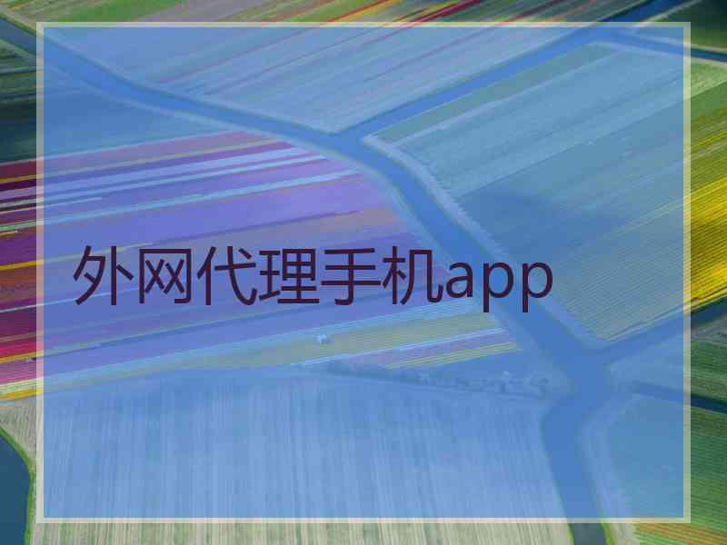 外网代理手机app