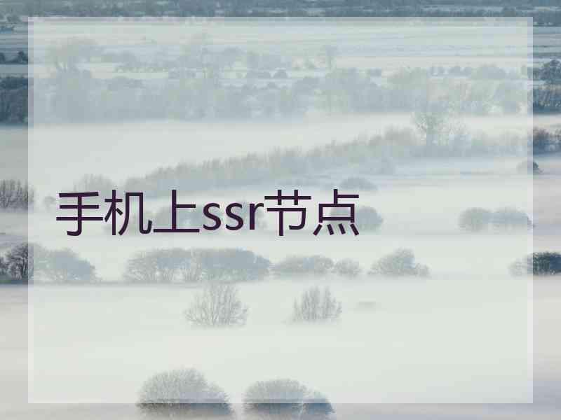 手机上ssr节点