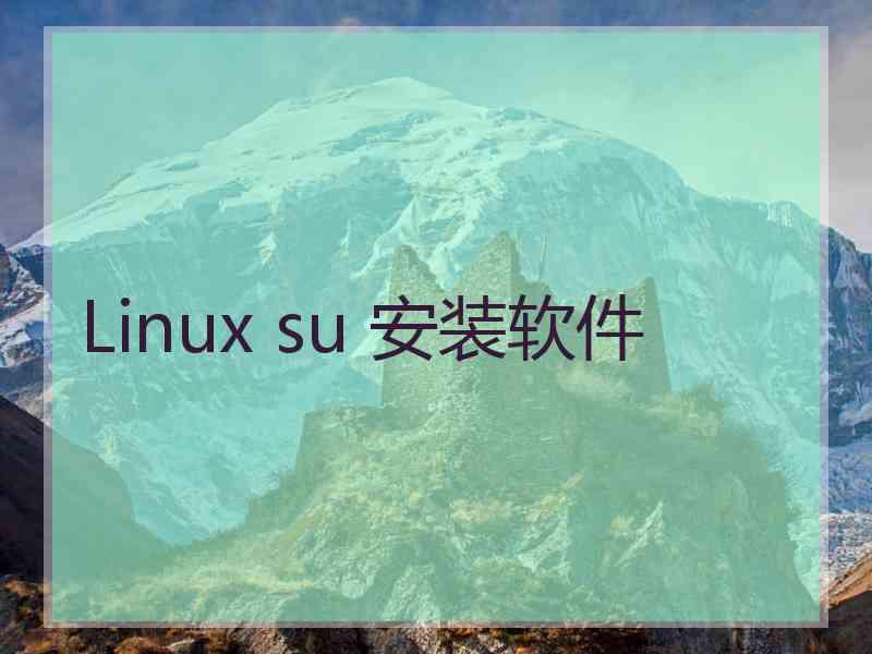 Linux su 安装软件