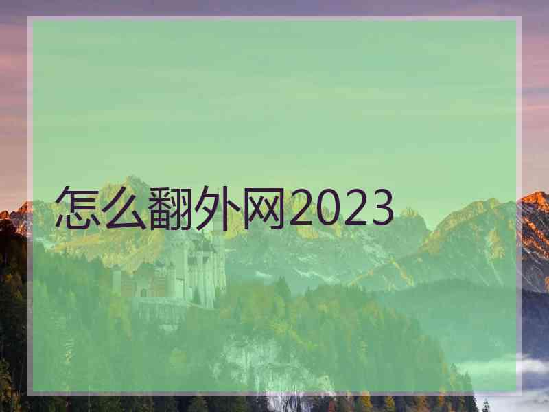 怎么翻外网2023