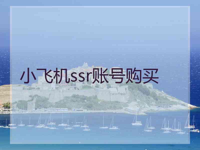 小飞机ssr账号购买