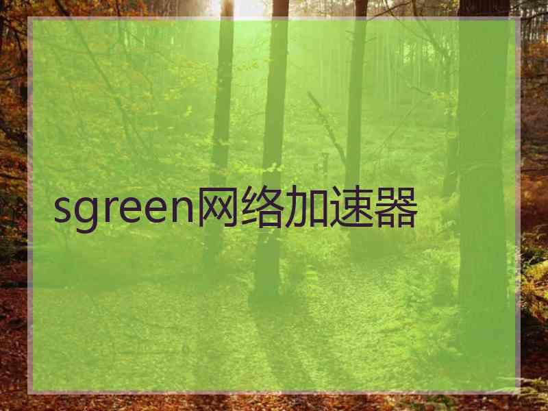 sgreen网络加速器