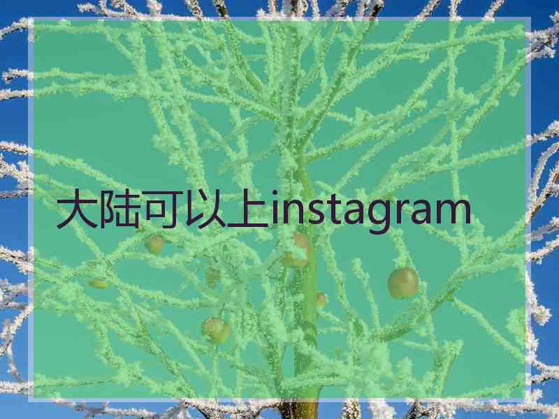 大陆可以上instagram