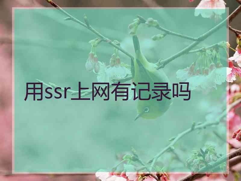 用ssr上网有记录吗