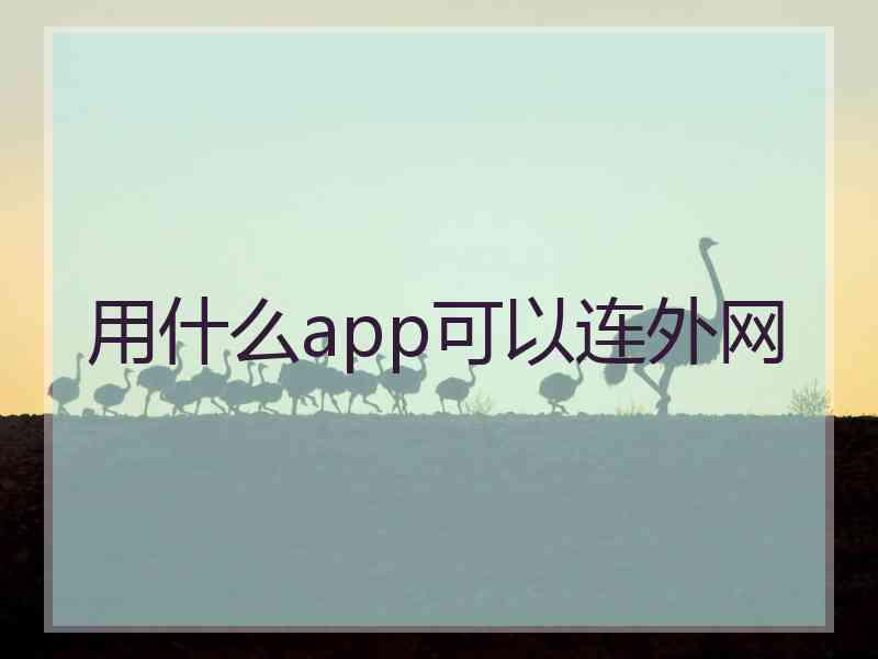 用什么app可以连外网