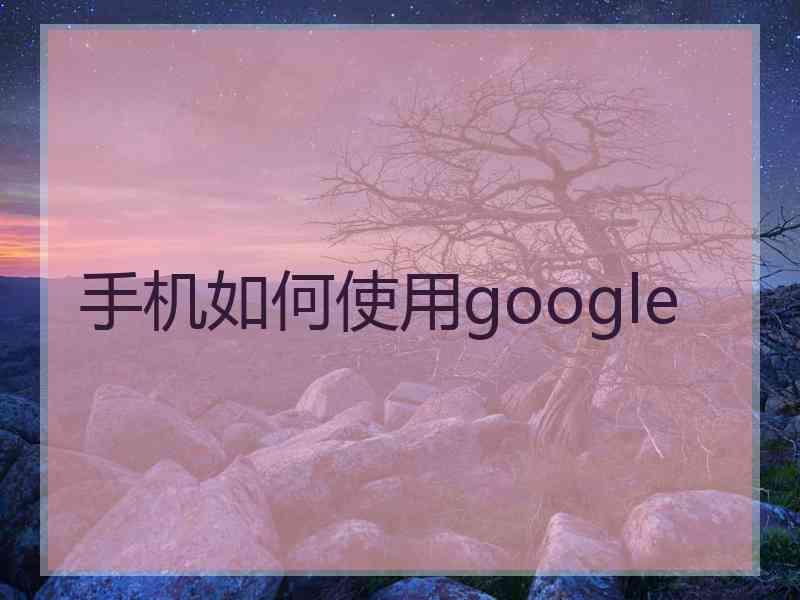 手机如何使用google