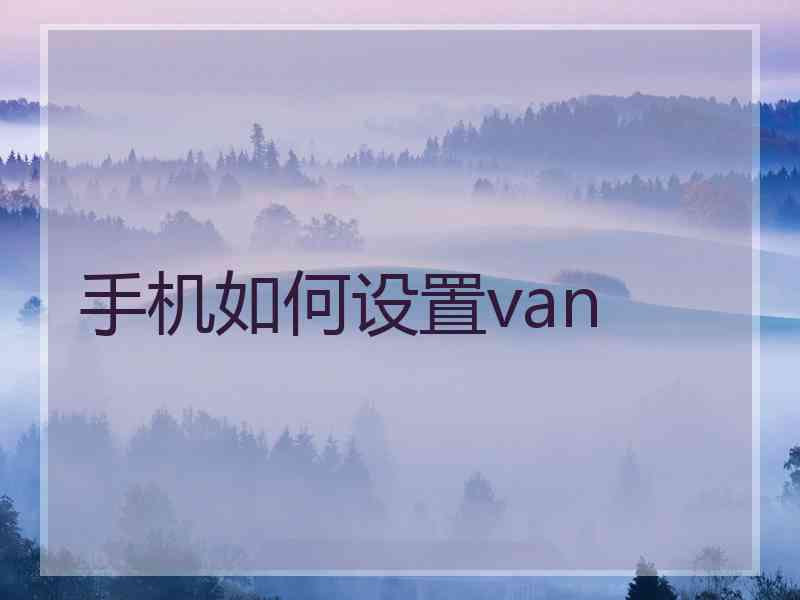 手机如何设置van