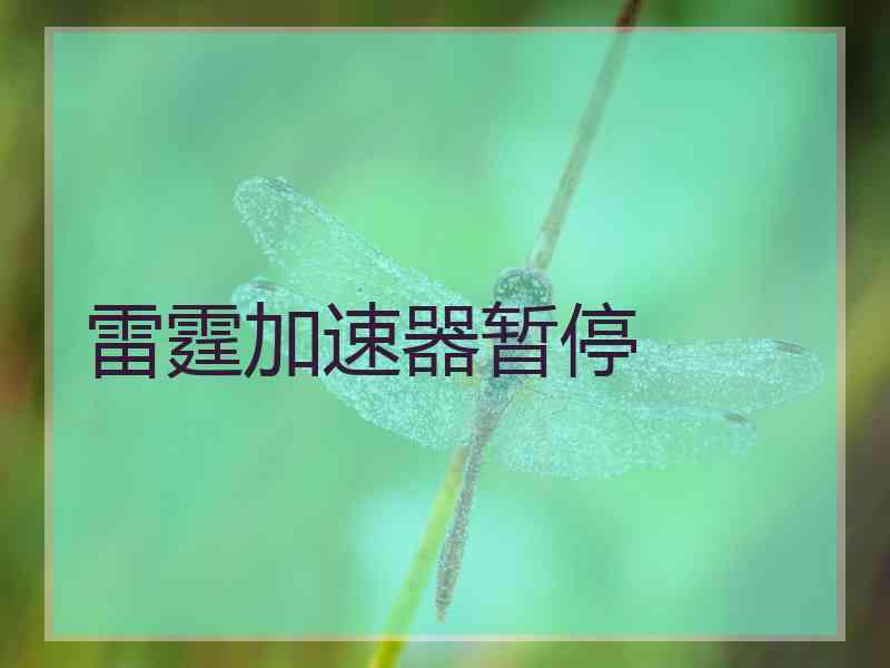 雷霆加速器暂停