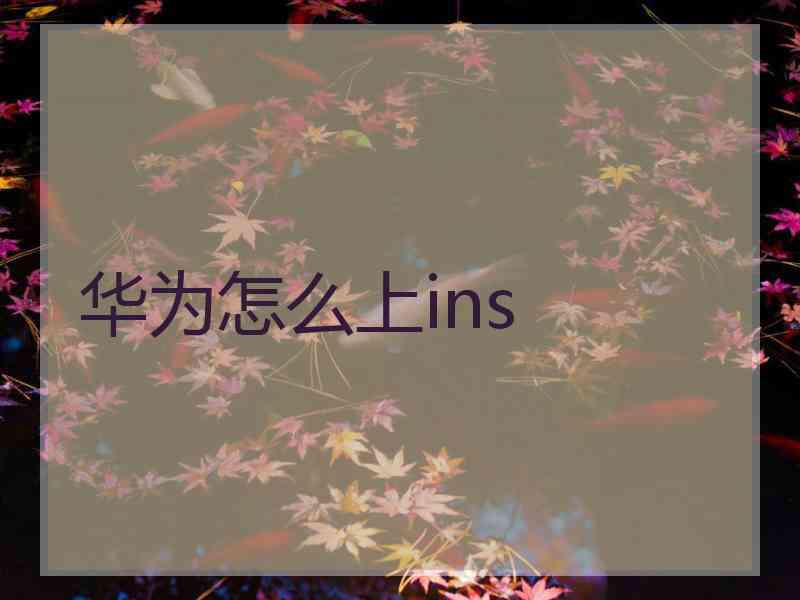 华为怎么上ins