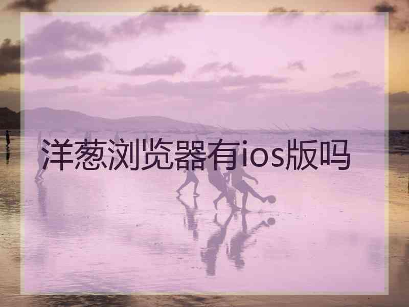 洋葱浏览器有ios版吗