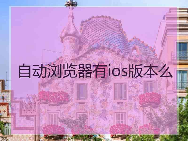 自动浏览器有ios版本么