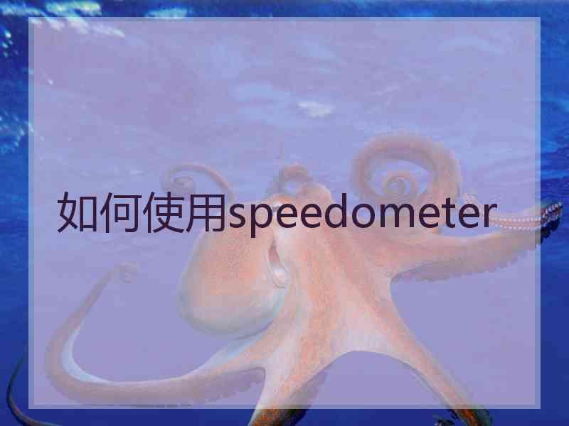 如何使用speedometer