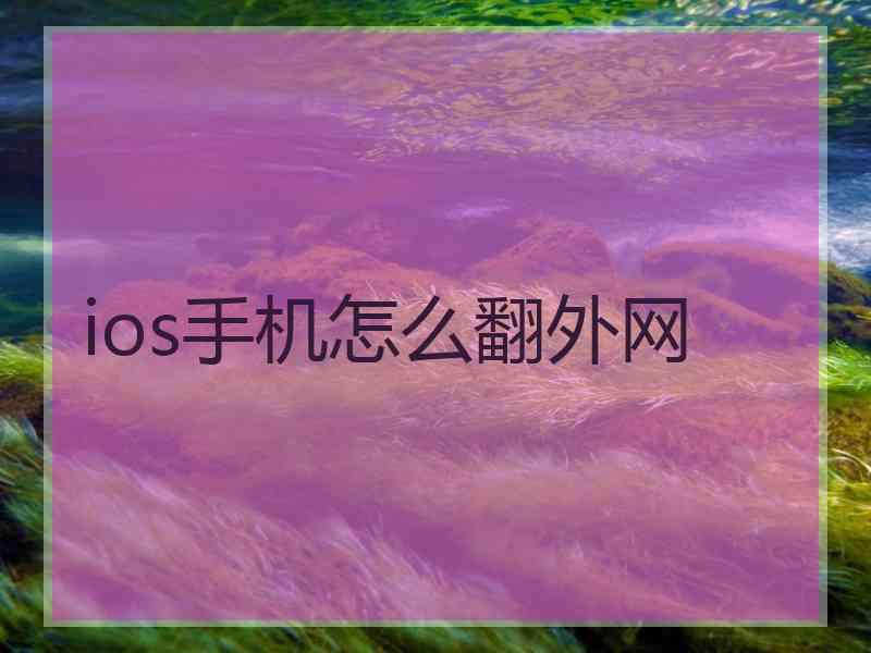 ios手机怎么翻外网