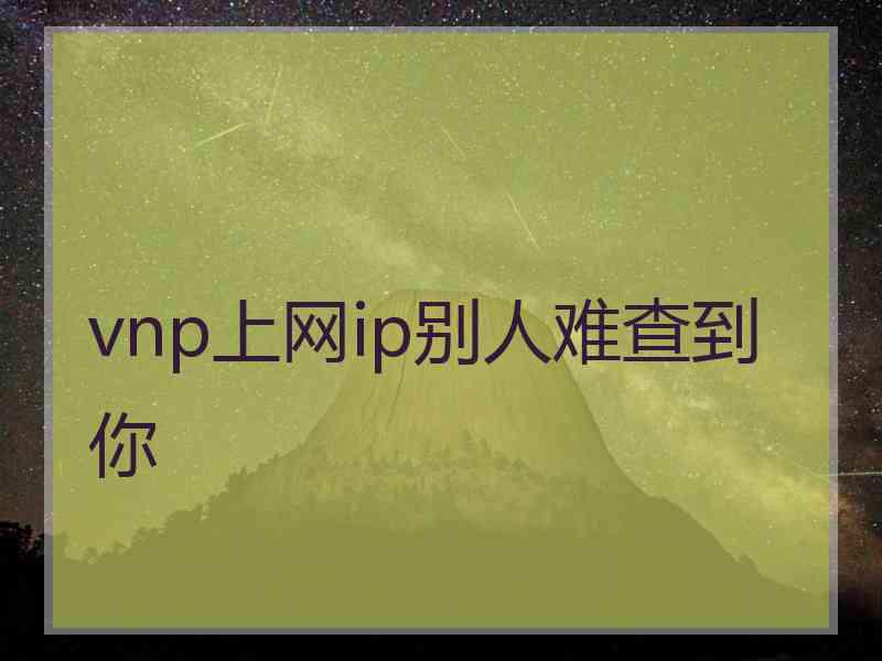 vnp上网ip别人难查到你