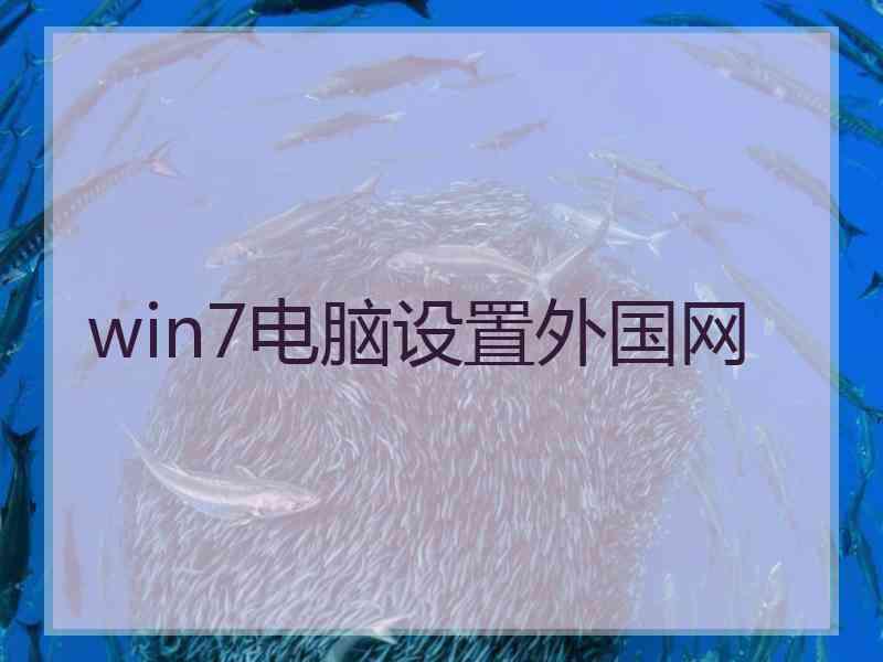 win7电脑设置外国网