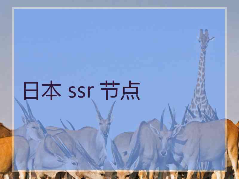 日本 ssr 节点