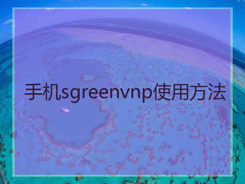 手机sgreenvnp使用方法